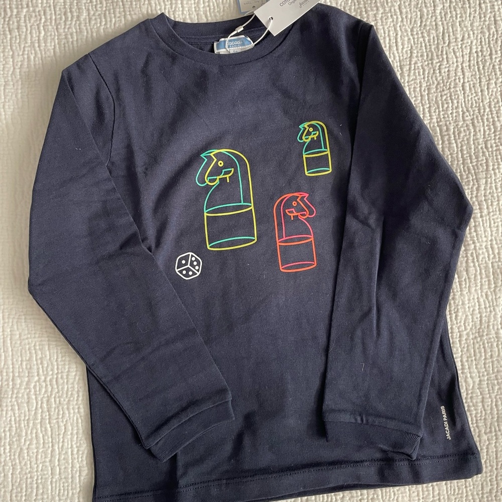 Jacadi Paris long sleeve T-shirt with chess design